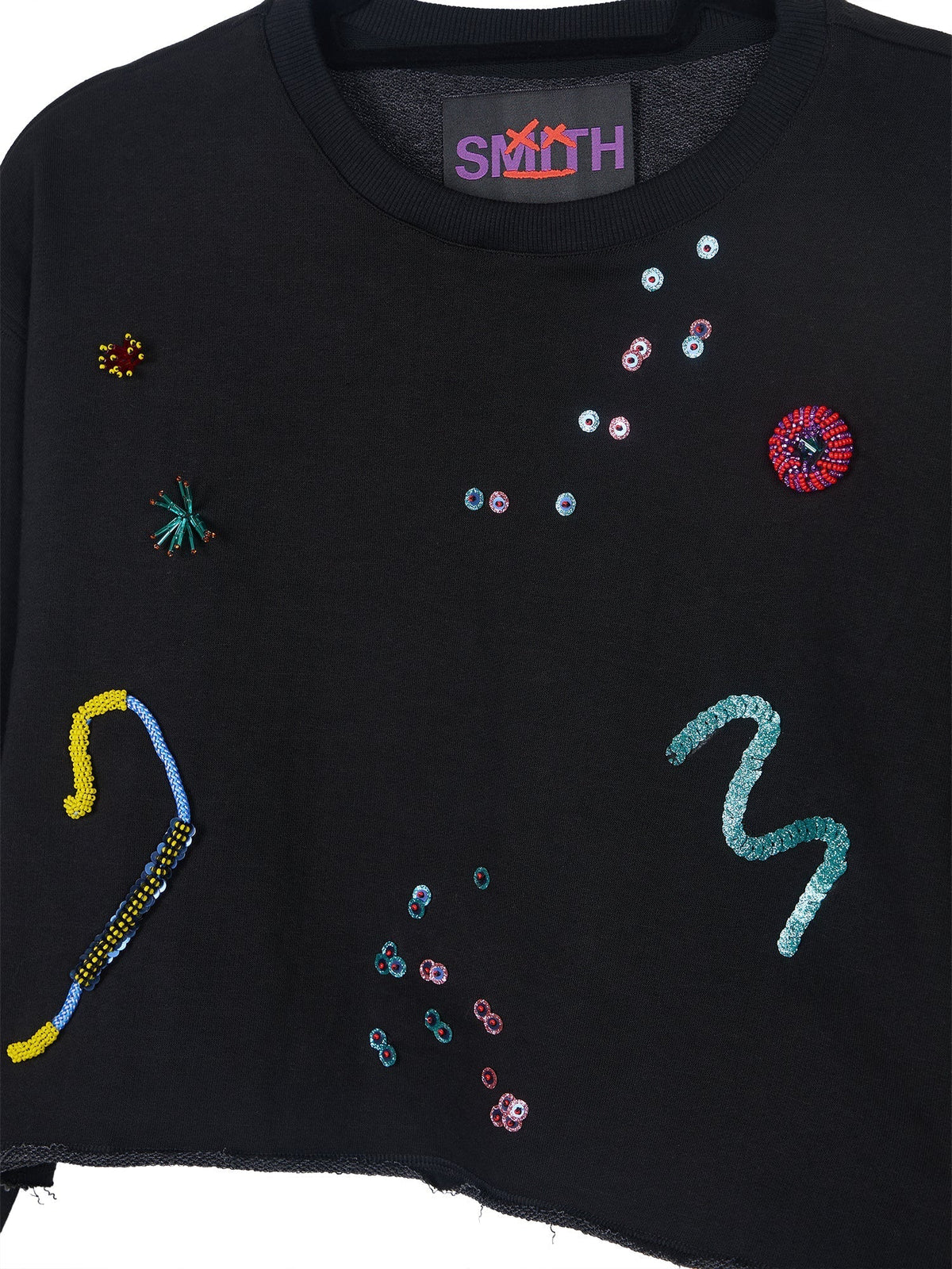 Embroidered Cropped Sweatshirt