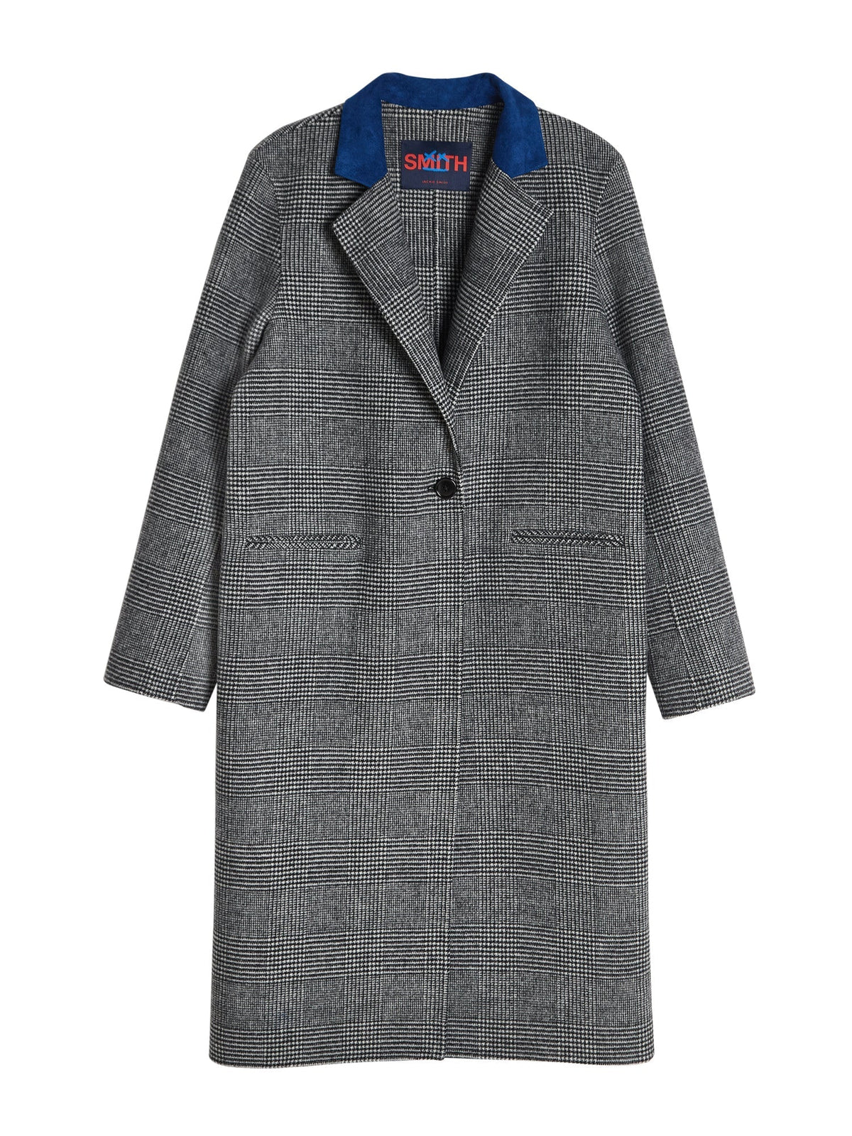 Double-Faced Checked Wool Coat