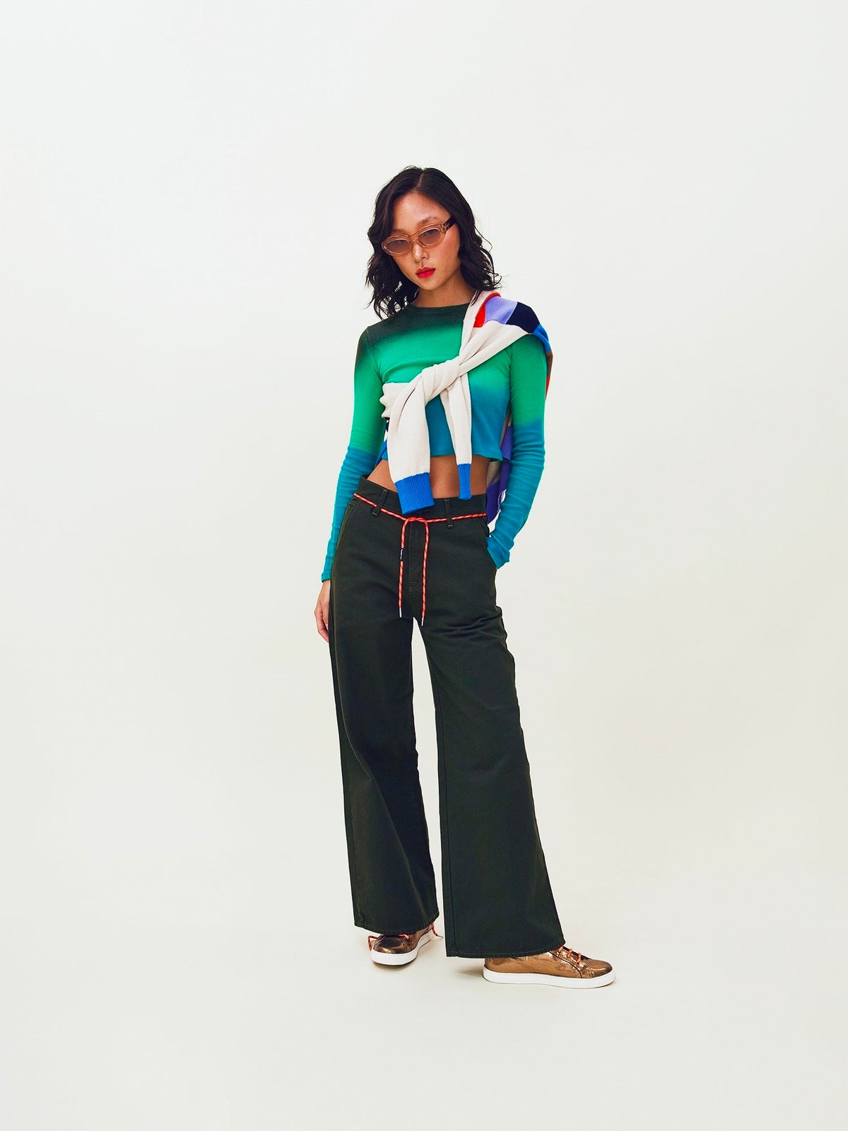 Cotton-Gabardine Straight-Leg Pants