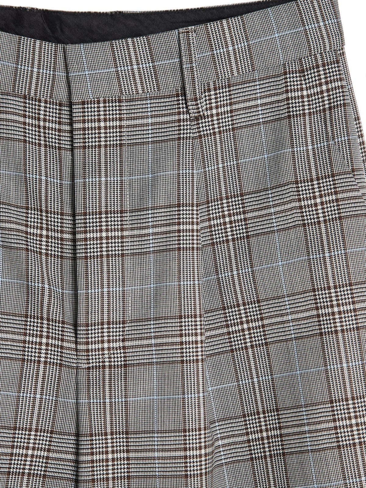 Glen Plaid Wide-Leg Pants