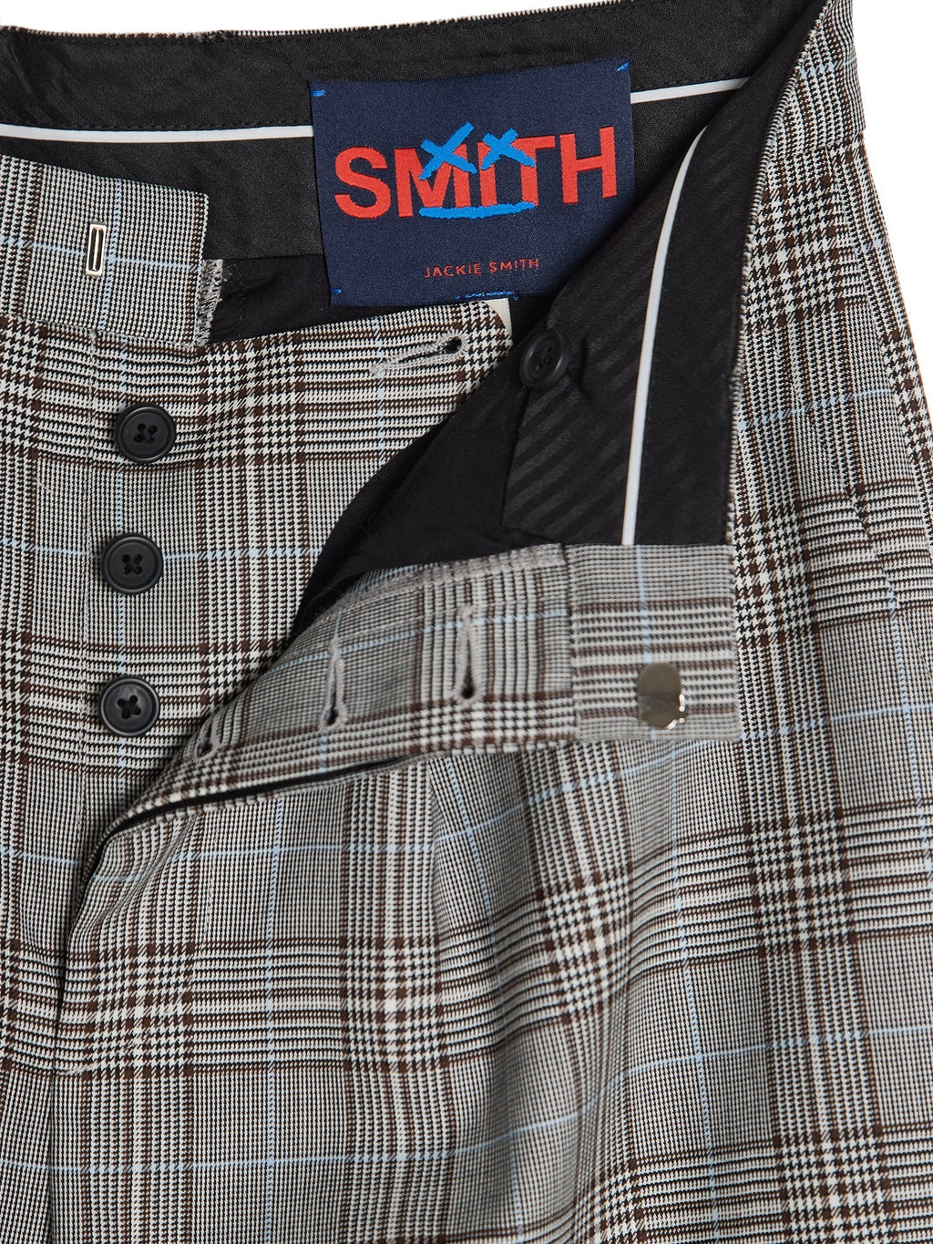 Glen Plaid Wide-Leg Pants