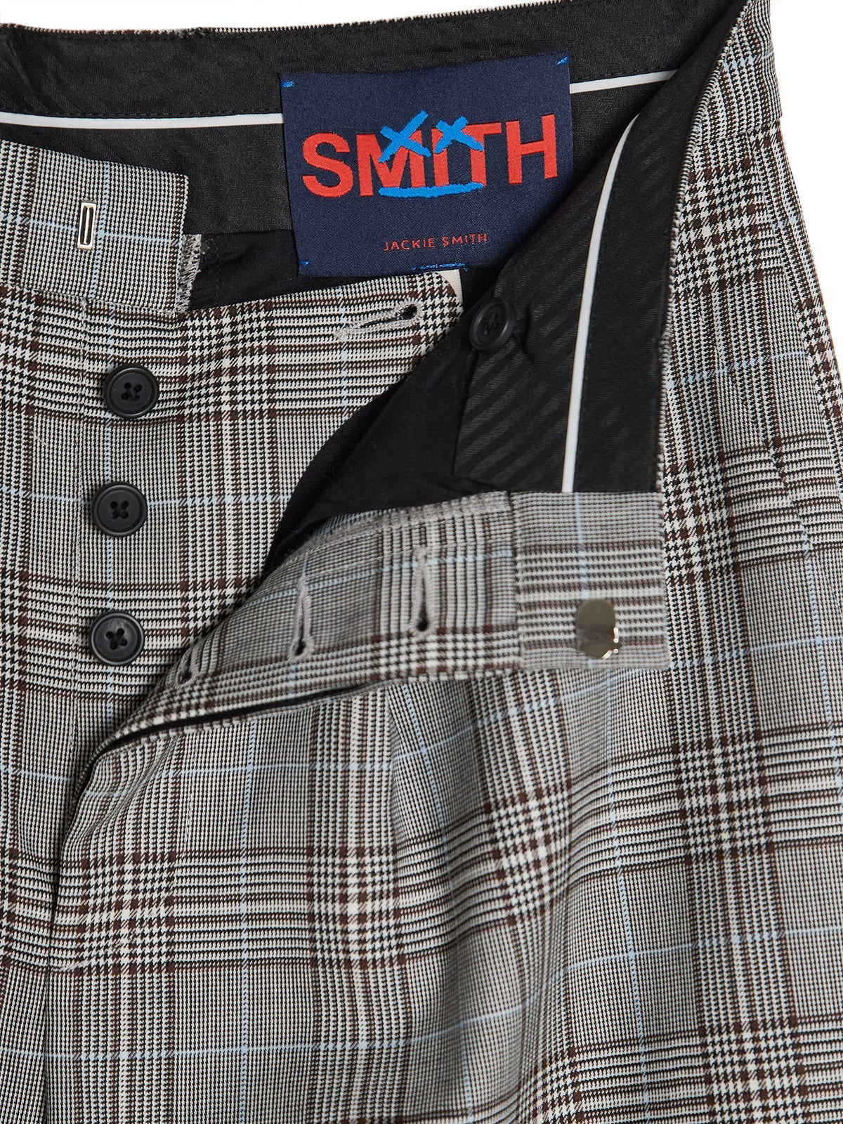 Glen Plaid Wide-Leg Pants