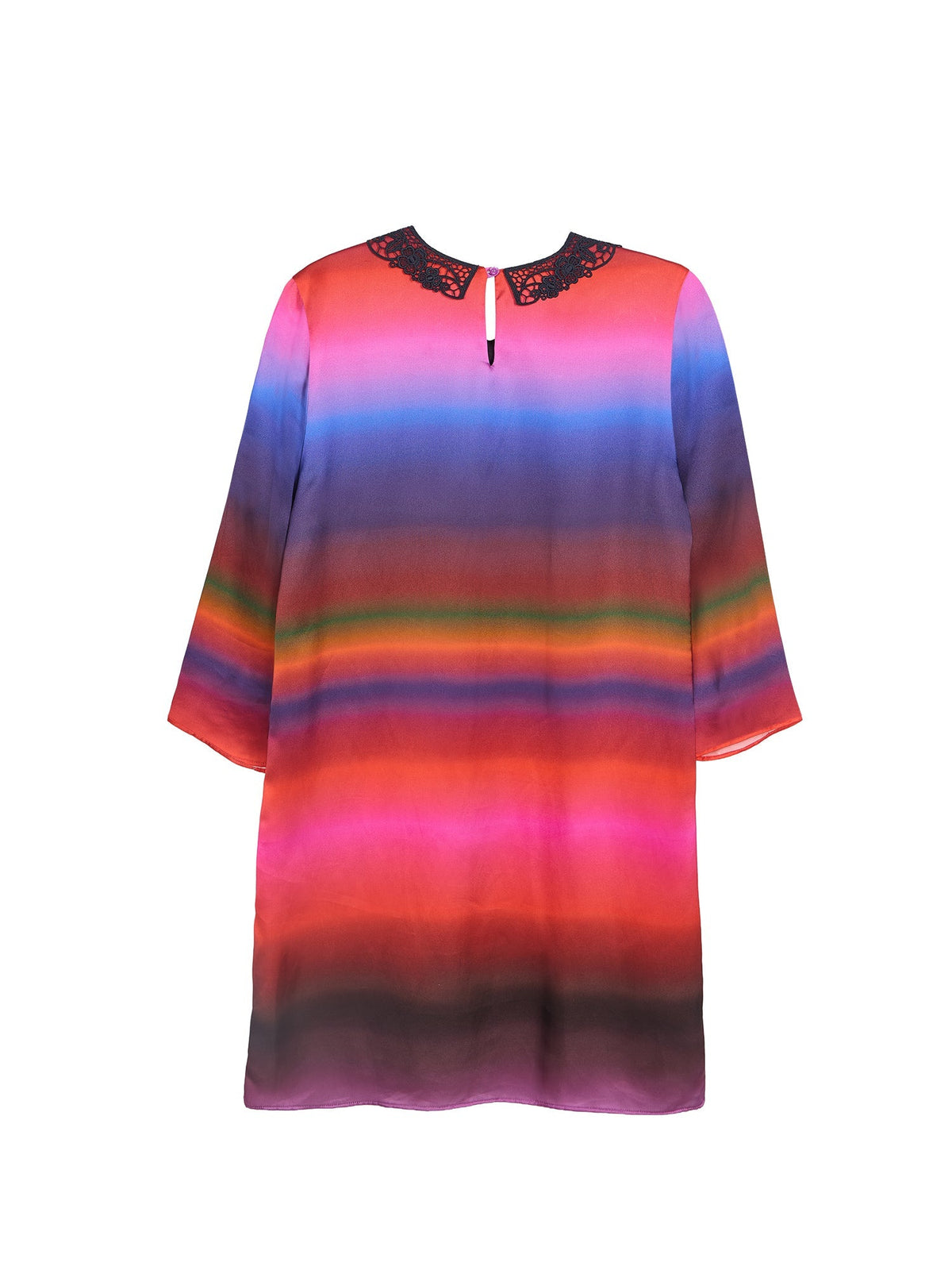 GUIPURE COLLAR SATIN MINI DRESS